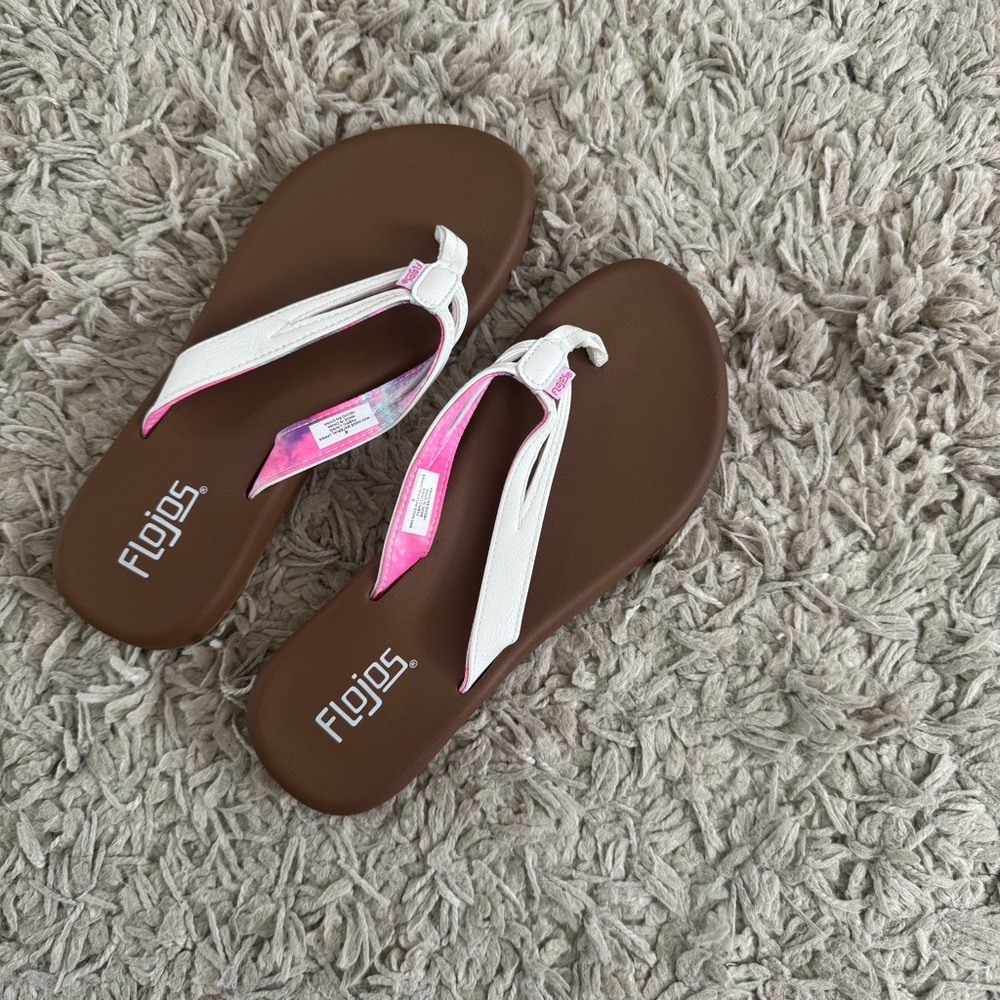 Flojos Women's Sandals - White and Brown